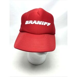 Braniff Airlines Snapback Red‎ Sportcap Vintage 80s Trucker Retro Mesh Hipster